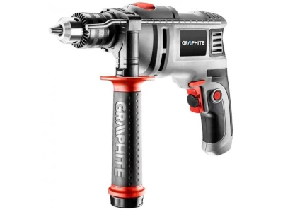 Graphite ütvefúró 550W 0-3000/min 13mm fogastokmány koffer 58G725