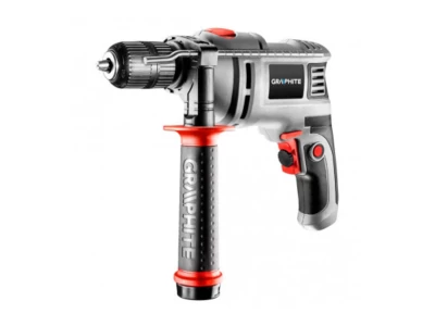 Graphite ütvefúró 650W 0-3000/min FI 13mm gyors tokmány koffer 10 db kiegészítő 58G736