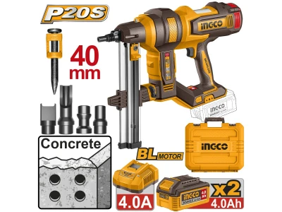 Akkus beton szögbelövõ 40mm 20V - szett