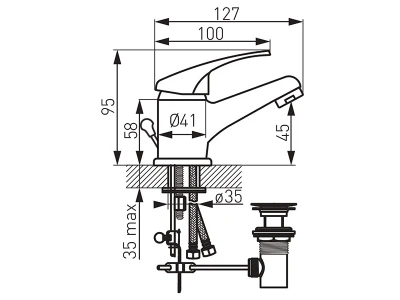 Basic álló mosdócsaptelep króm