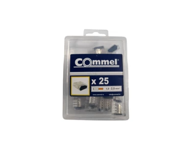 COMMEL csavar nélküli vezetékösszekötő 2 vezetékes 1.0-2.5mm2 25db. 365-461