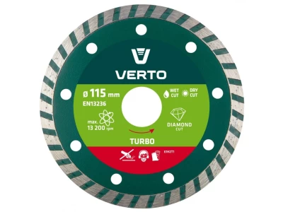 Verto gyémánt vágókorong 115 mm turbo 61H2T1