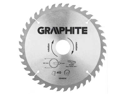 Graphite körfűrészlap 180x30 z40 keményfém 55H604