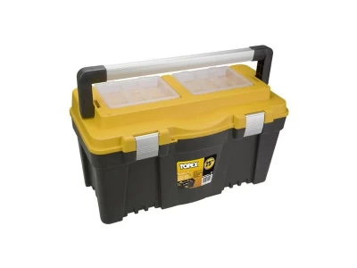 Topex szerszámosláda műanyag aluminium füllel 55x27x27cm 79R128