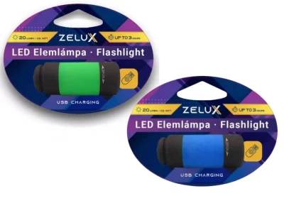 Zelux USB zseblámpa 0,5W kék/zöld